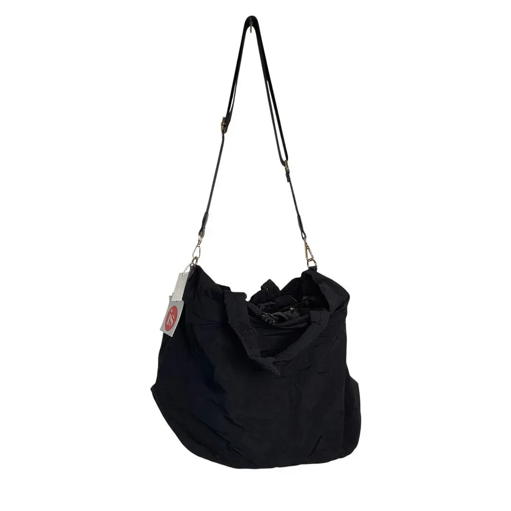 Ilyswee Black Slouchy Crossbody Shoulder Bag Travel Utility Casual P7-11